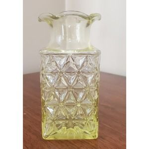 Vintage Imperial Glass Co Square Bud Vase Mt Vernon/ Diamond Block